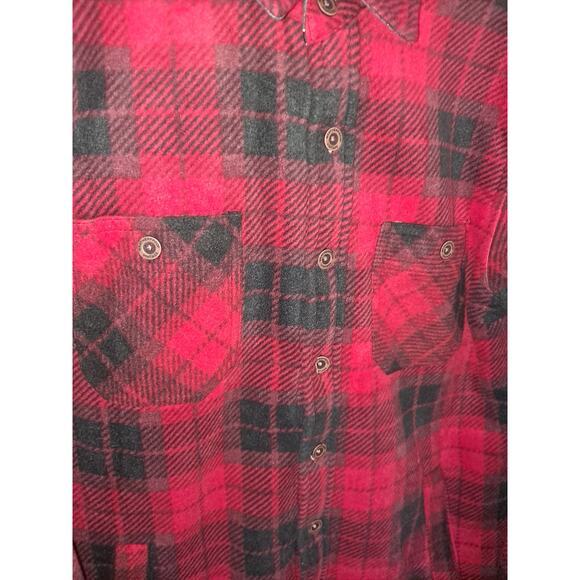Weatherproof Vintage Red Black Flannel Sherpa Lined Button Up Size Small - Picture 3 of 9